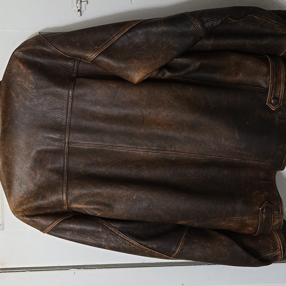 Eddie Bauer Men's Brown Leather Jacket Small - Picture 7 of 7